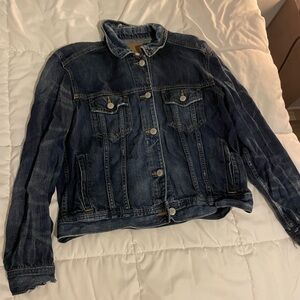American Eagle Distressed Dark-Wash Denim Jacket